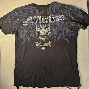Affliction Signature Series Georges St-Pierre Rush T Shirt Men XL Black Grunge - Picture 1 of 9