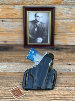 Funda vintage Don Hume H721 cuero negro OWB para Colt Pony Foto 1 de 2