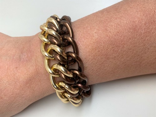 Bracciale Catena Grande Vintage Givenchy Tono Oro & Marrone