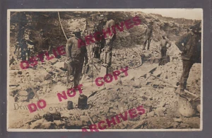 Fairmount ILLINOIS RPPC 1913 RAILROAD CONSTRUCTION Wabash DRILLING ROCK Drill - Picture 1 of 4