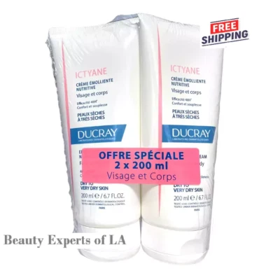 2 PACK Ducray Ictyane Emollient Nutritive Cream 200ml 6.7oz Exp 10/2027 - Image 1 of 3