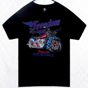 Patriotic Motorcycle Mens T Shirt Size L Black  - Picture 1 of 3