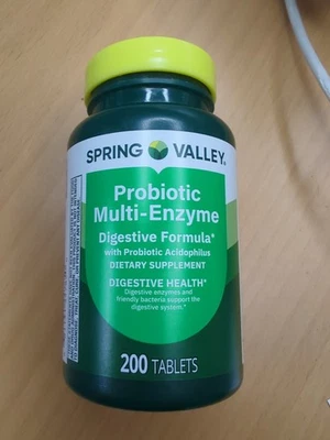 Пробиотическая мультиферментная пищеварительная формула Spring Valley 200 таблеток (срок годности 02/27) - Изображение 1 из 4