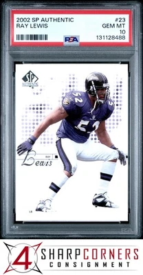 2002 SP AUTHENTIC #23 RAY LEWIS RAVENS HOF PSA 10 - Image 1 of 3