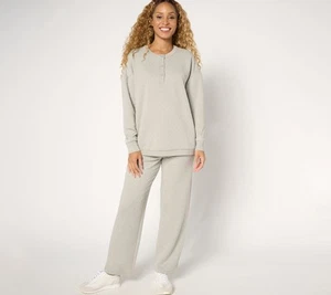 Berkshire Blanket Women's Plus Sz Sleepwear 1X Triple Needle Quilted Gray - Picture 1 of 6