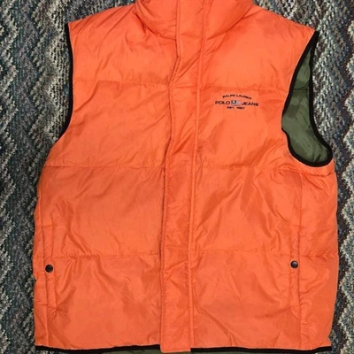 Chaleco acolchado Polo Ralph Lauren naranja y verde Foto 1 de 4