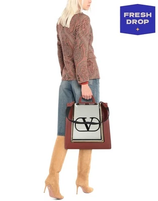 RRP€1980 VALENTINO GARAVANI PVC & Leather Tote Bag Large VLogo Double Handles - Image 1 of 4