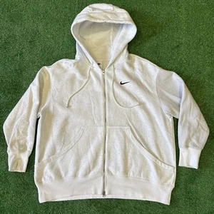 Chaqueta con Capucha Nike Cremallera Completa Para Hombre Grande Clásica Swoosh Blanca Bolsillos Abstractos - Imagen 1 de 8