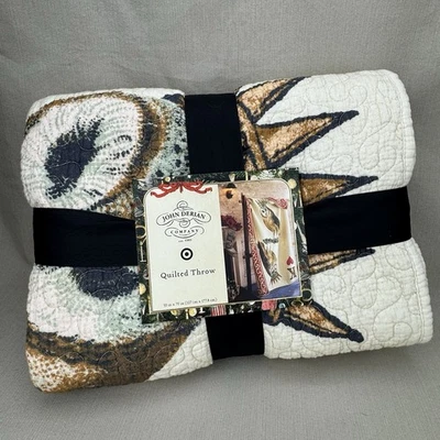 NWT John Derian x Target Reversible King of Hearts Owl Card Quilted Throw - Image 1 of 3