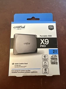 SSD externe portable Crucial X9 Pro 2 To neuf - SCELLÉ - Photo 1/2