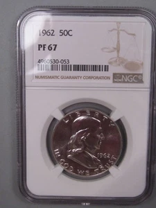 Medio dólar de plata Franklin 1962 prueba NGC PF67. #1 - Imagen 1 de 7