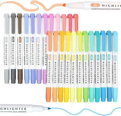 EooUooIP Pastel Highlighters-25 Pack Dual Tip Dry Fast 1 count (Pack of 25)