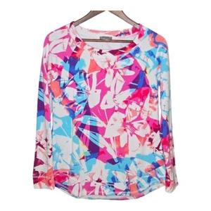 T by Talbots Floral Print UPF 50+ Long Sleeve Top Tee Shirt XS - Picture 1 of 6