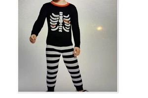 NEW GYMBOREE HALLOWEEN  SKELETON BOYS TWO PIECE  PAJAMAS SIZE 5T - Picture 1 of 3