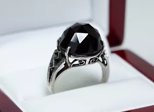 - 925 Silber - antiker Ring - 16.00 ct natürlicher böhmischer Granat - Bild 1 von 9