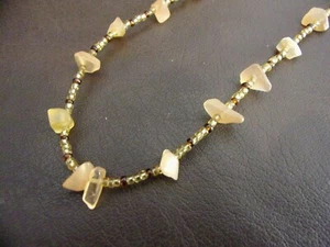 Vintage Beaded Fashion Necklace With Coral Colored Stones & Lobster Claw Clasp - Picture 1 of 4