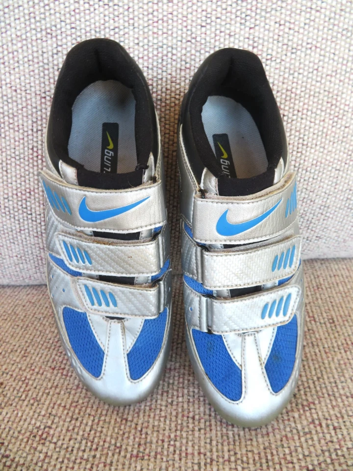 Nike Mujeres Compuesto de Carbono Carretera Ciclismo Zapatos Talla 8 Plateado Azul Cielo Uso Ligero Foto 1 de 4