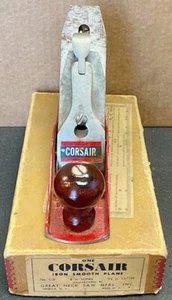 Eine Corsair Great Neck Saw Eisen glatt Hobel 8” 1 3/4” Schneider Nr. C-3 + Orig Karton - Bild 1 von 6
