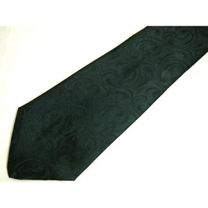 Macys Mens Store Mens Necktie Tie Black Subtle Paisley Motif 57" Career - Picture 1 of 4