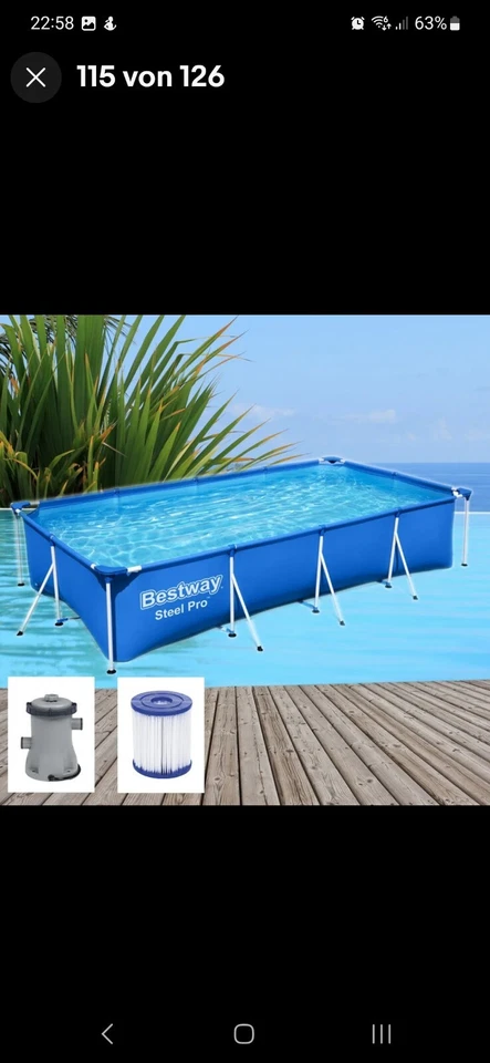 Bestway Steel Pro Frame Pool 400x211x81cm Gartenpool - Bild 1 von 1