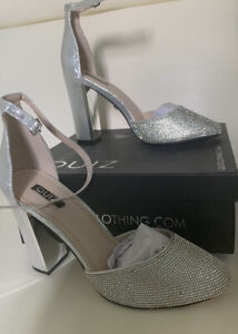 Lovely Party Size 7 Silver Shoes By Quiz