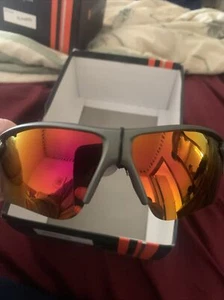 khan polarized KN5346 CM Sunglasses Dark Gray Black Frame Multi Colored Lens - Picture 1 of 3