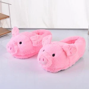 Plush Cartoon Slippers Husky Dog Thick Bottom Girl Men Warm Shoes Soft - Picture 1 of 8