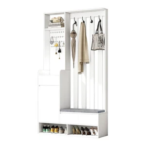 Garderobe Flurgarderobe Komplett Set Wandgarderobe mit Schuhschrank und Sitzbank - Bild 1 von 14