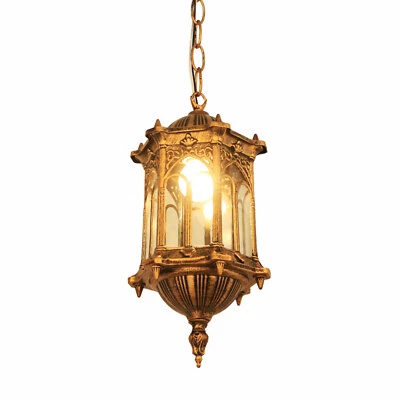 Bronze Outdoor Pendant Light for Porch Fully Enclosed Exterior Hanging Light  - Image 1 of 4