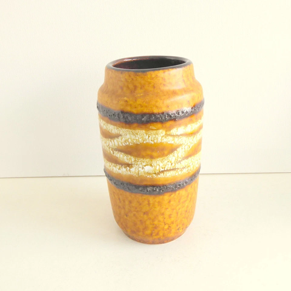 Vintage Scheurich Vase gelb, Modell 231-15, Mid Century Modern - Bild 1 von 2