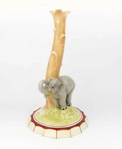 Rara Antigua Años 1920 ROYAL DUX Art Deco Lámpara Base de Porcelana con Elefante - Imagen 1 de 5