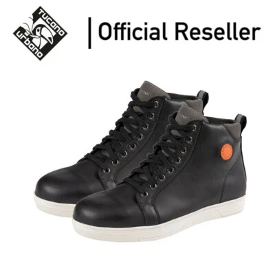 Scarpe Moto sneakers Tucano Urbano Pelle Nere Scooter Impermeabili Traspiranti