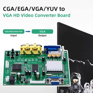 EGA RGB CGA to VGA GAME Video Converter Board 1 VGA Output PDP LCD CRT Monitor - Picture 1 of 13