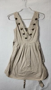 579 Women's M Beige Sleeveless Dress - Picture 1 of 6