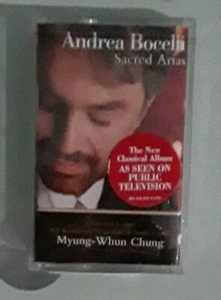 andrea bocelli SACRED ARIAS hype sticker CASSETTE NEW not cd - Picture 1 of 1