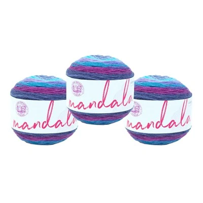 (3 Pack) Lion Brand Yarn 525-244D Mandala Yarn, Hades