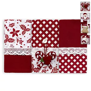Set Strofinacci Natalizi Canovacci ricamati 3 Pezzi Decoro Natale 6972 - Foto 1 di 29