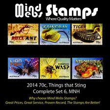 Australian Decimal Stamps 2014, 70c Things That Sting, Complete Set 6, MNH