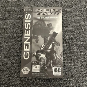 Red Zone (SEGA Genesis) Auténtico SOLO MANUAL - Imagen 1 de 2