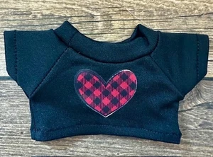 FITS labubu Doll Clothes Tee Shirt 15-17cm Dress Up Buffalo Plaid Heart Holiday - Picture 1 of 1