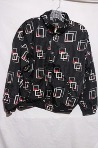 Vintage EVR Black Block Design Windbreaker Jacket Women's Adult Size PM - Picture 1 of 5