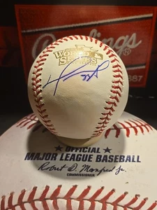 David Ortiz 2013 WS MVP Firmado Autógrafo Serie Mundial Logo Béisbol Beckett Holo - Imagen 1 de 2