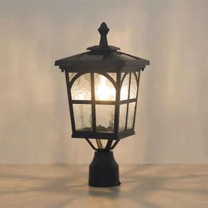 Solar Lamp Post Light Outdoor Dusk to Dawn Waterproof 3-inch Aluminum Post Li... - Picture 1 of 5