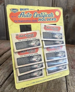 Vintage 50s NOS Cobbs Auto Certificate Holder Counter Top Display Staffelei Sign - Bild 1 von 11