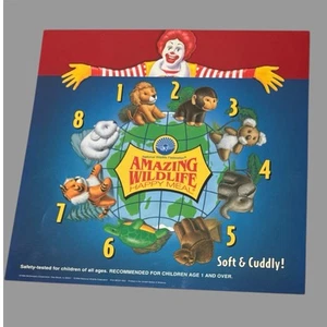 Cartel publicitario McDonalds Translite 1994 13,75" increíble comida feliz de vida silvestre - Imagen 1 de 2