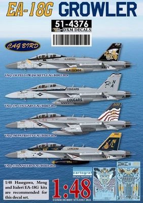 DXM decal 1/48 USN EA-18G Growler CAG Birds Collection - Image 1 of 4