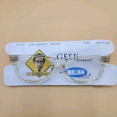 Geek Eyewear RAD09JR Square Thick Eyeglass Frames 46-17-130 Kids Clear Nerd  - Image 1 of 4