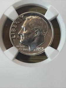 Pair Of Roosevelt Dimes a 1953 NGC PF66 & a 1960 NGC PF67 - Picture 1 of 6