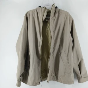 LL BEAN Herren leichte Reißverschluss Jacke Hoodie Größe Reg Large khaki mit Klappe  - Bild 1 von 15
