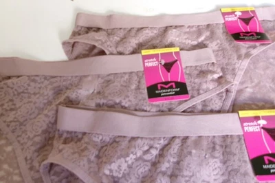 3 Bikini Maidenform Elástico Perfecto Encaje Pierna Alta Talla 6 Estilo DM205C Foto 1 de 2